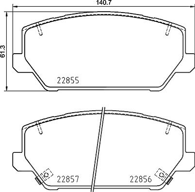 Brembo Bremsbelagsatz, Scheibenbremse [Hersteller-Nr. P30102] für Hyundai, Kia