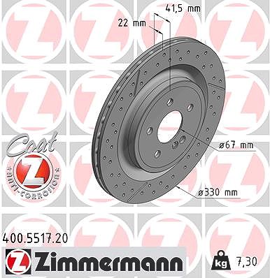 Zimmermann Bremsscheibe [Hersteller-Nr. 400.5517.20] für Mercedes-Benz