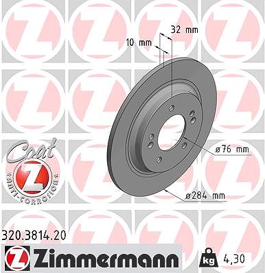 Zimmermann Bremsscheibe [Hersteller-Nr. 320.3814.20] für Hyundai, Kia