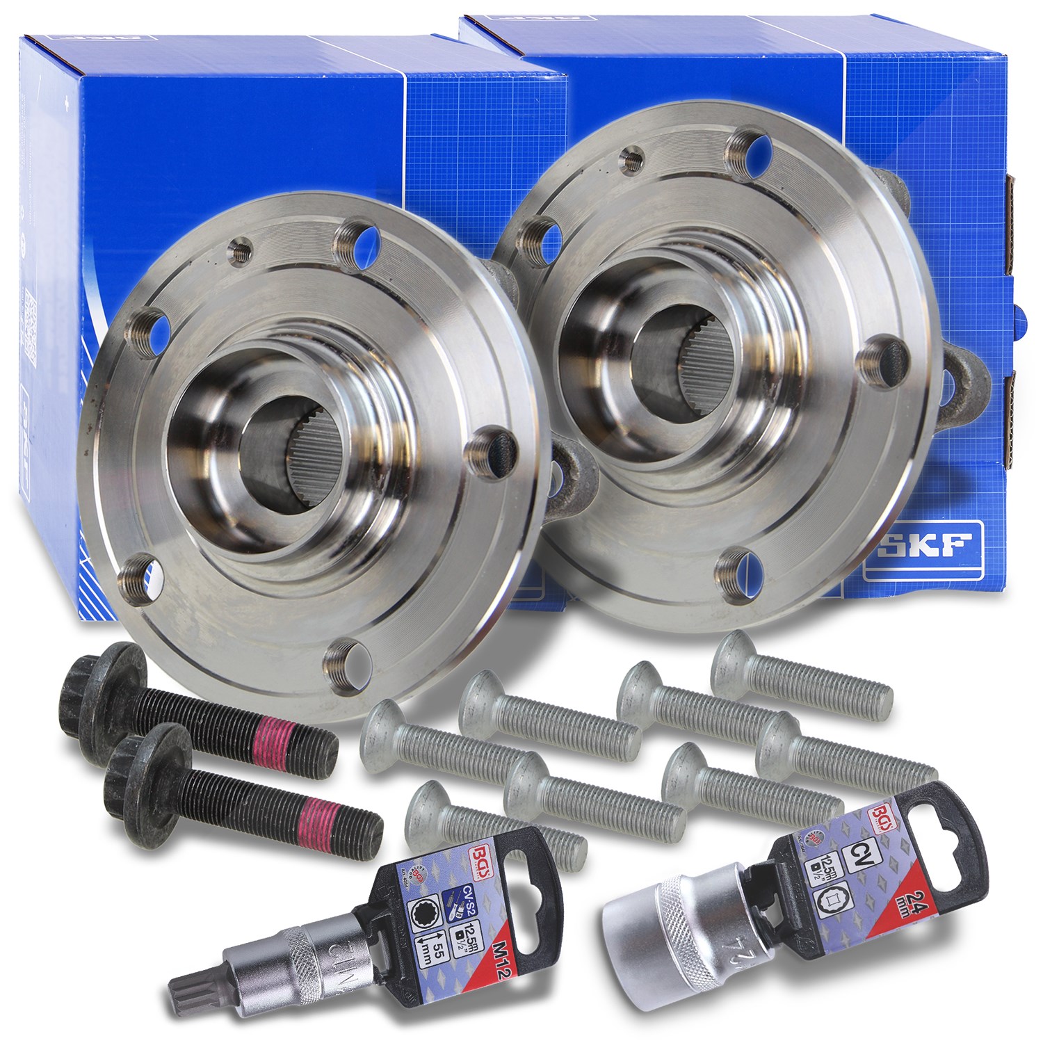 Skf 2x Radlagersatz inkl. Radnabe vorne [Hersteller-Nr. VKBA3643] für Seat, Audi, Skoda, VW