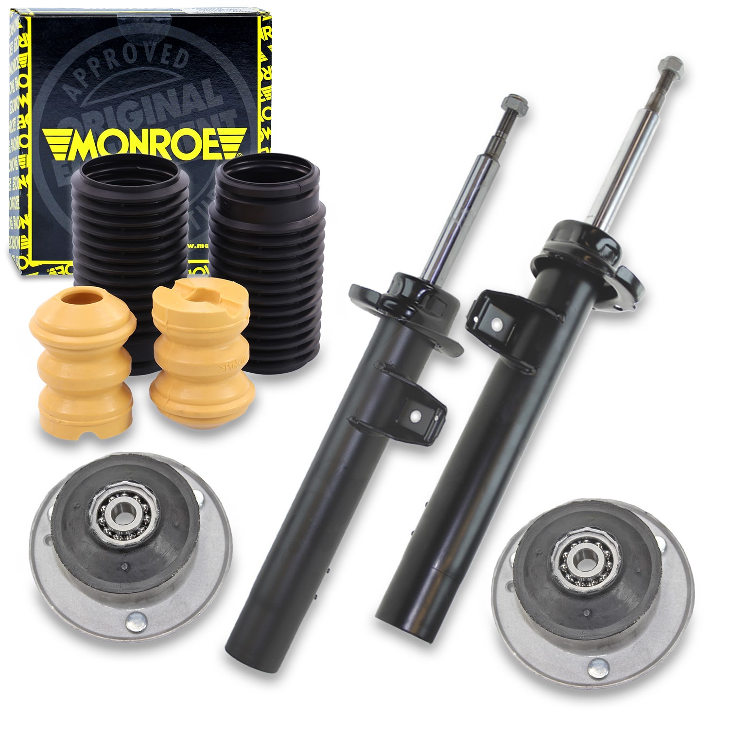 Bestprice 2x Stoßdämpfer +Domlager +Staubschutzsatz vorne [Hersteller-Nr. 40280294] für BMW