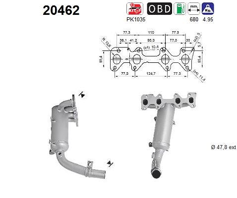 Fppl Katalysator [Hersteller-Nr. CB92046] für Fiat, Lancia, Chrysler, Ford