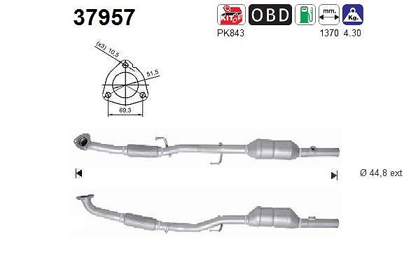 Fppl Katalysator [Hersteller-Nr. CB83797] für Seat, Skoda, VW