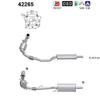 Fppl Katalysator [Hersteller-Nr. CB94820] für Seat, Audi, Skoda