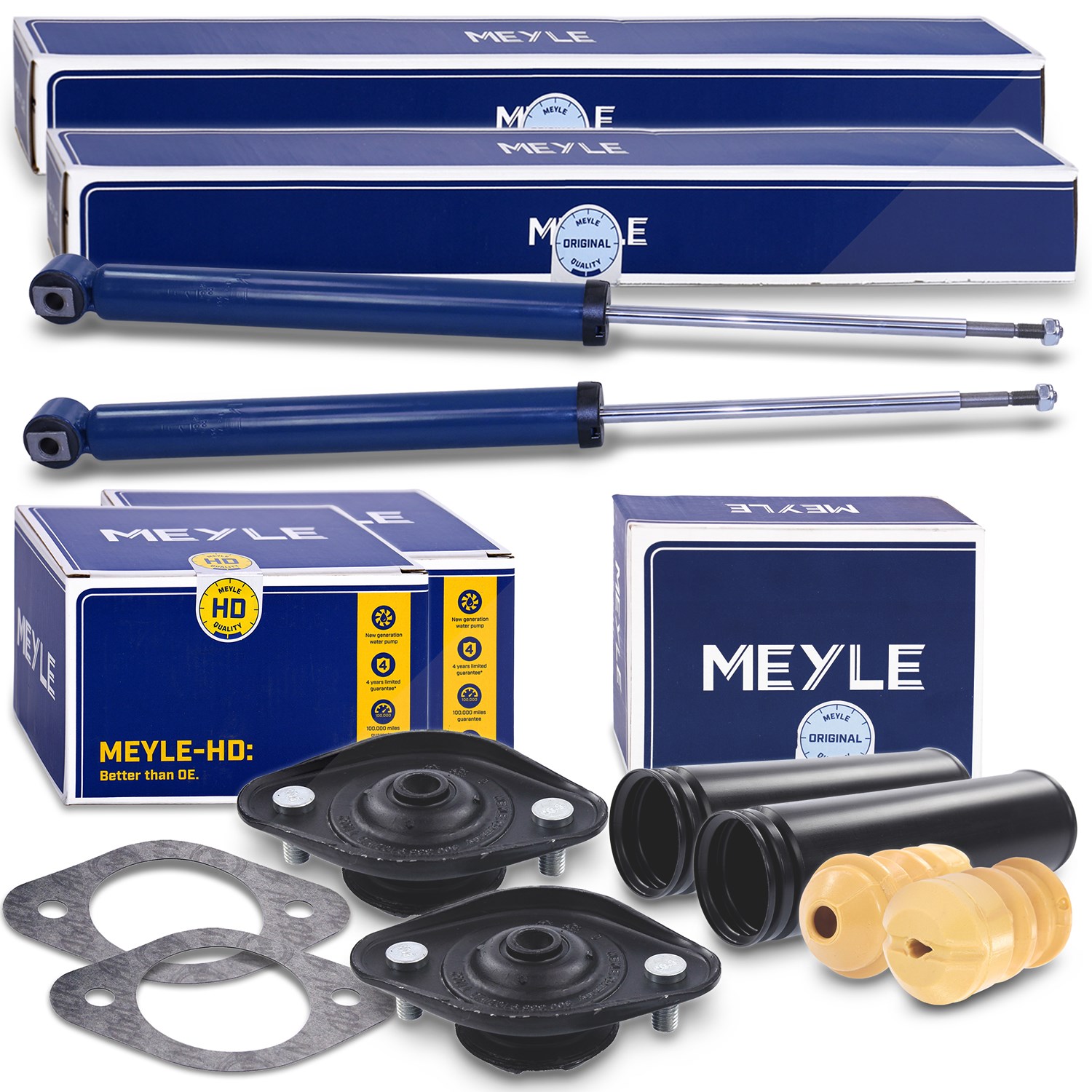 Meyle 2x Stoßdämpfer +Domlager +Staubschutz hinten [Hersteller-Nr. 40280105] für BMW