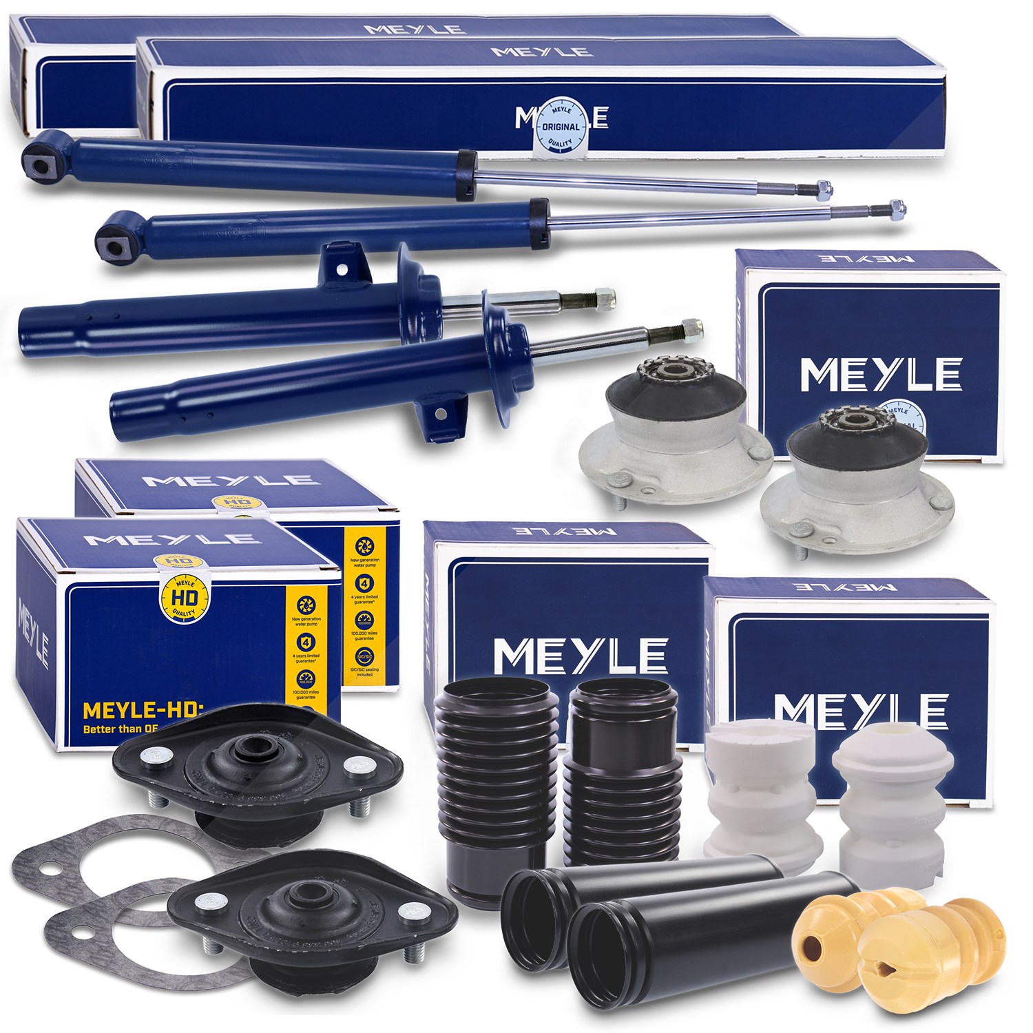 Meyle 4x Stoßdämpfer +Domlager +Staubschutz [Hersteller-Nr. 40280106] für BMW
