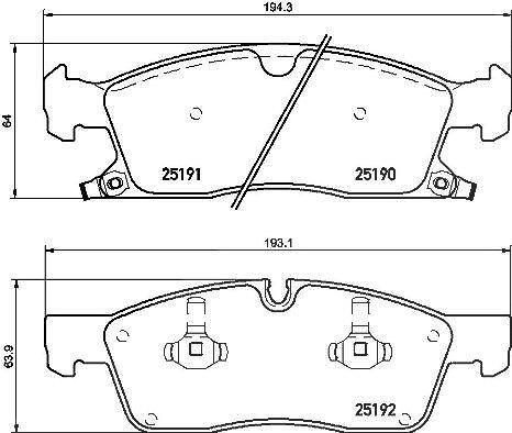 Brembo Bremsbelagsatz, Scheibenbremse [Hersteller-Nr. P37015] für Jeep, Dodge