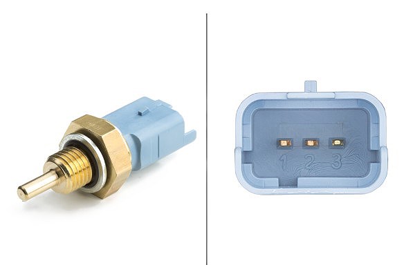 Hella Sensor, Kühlmitteltemperatur m. Dichtring Metall [Hersteller-Nr. 6PT009309-521] für Peugeot, Fiat, Renault, Citroën