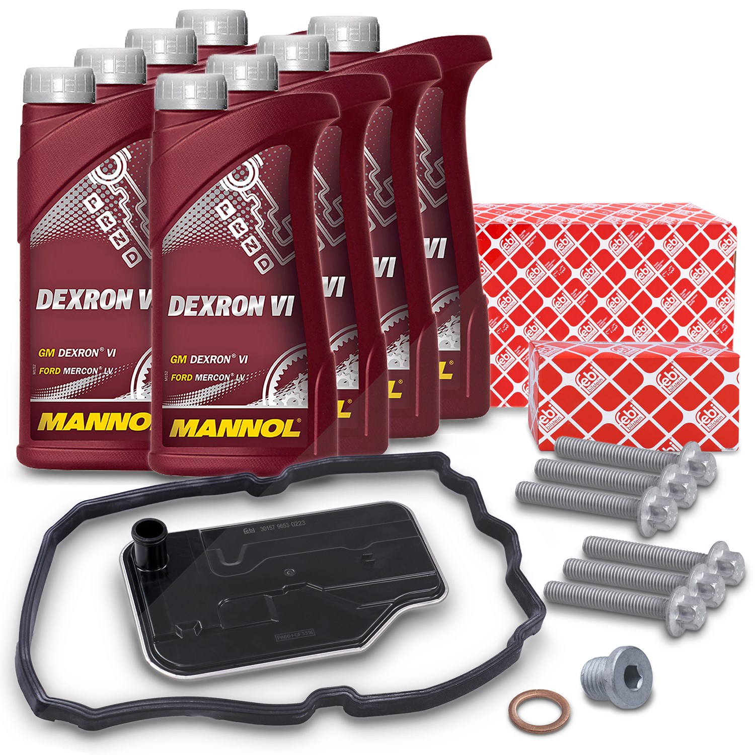 Febi Bilstein Set Hydraulikfilter + 8l Getriebeöl Dexron 6 [Hersteller-Nr. 40279839] für Mercedes-Benz