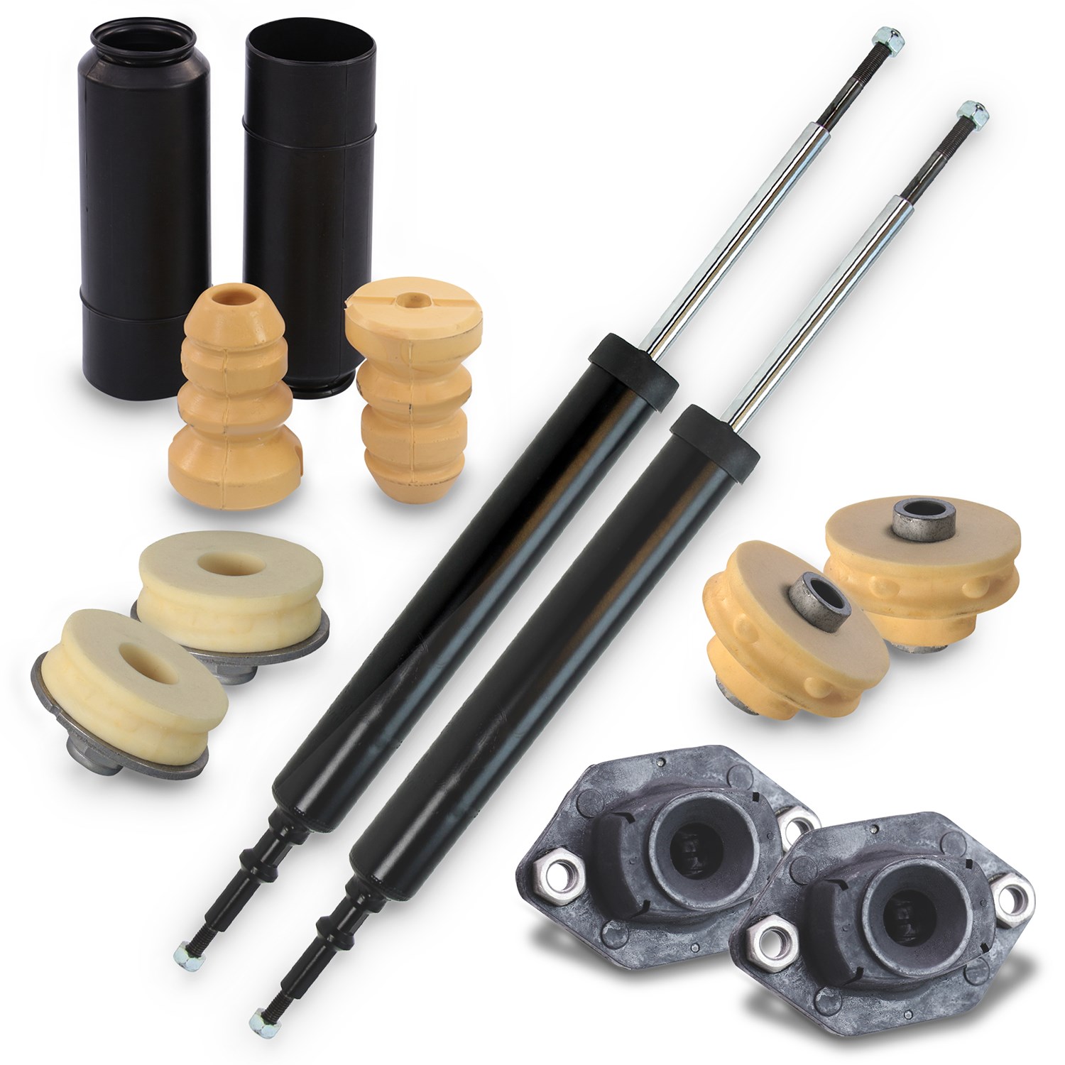 Bestprice 2x Stossdämpfer+Domlager+Staubschutz hinten [Hersteller-Nr. 40280213] für BMW