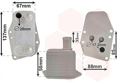Van Wezel Ölkühler, Motoröl [Hersteller-Nr. 06003555] für BMW