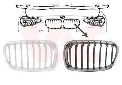 Van Wezel Kühlergitter [Hersteller-Nr. 0633511] für BMW
