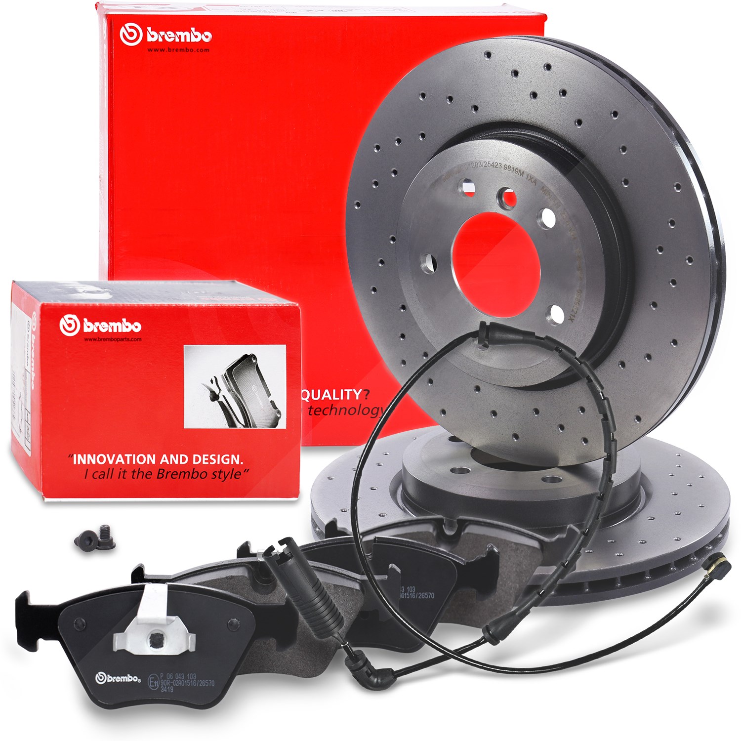 Brembo Bremsscheiben+Bremsbeläge mit VWK vorne [Hersteller-Nr. 40278665] für BMW