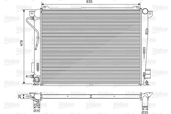 Valeo Kühler, Motorkühlung [Hersteller-Nr. 701600] für Hyundai
