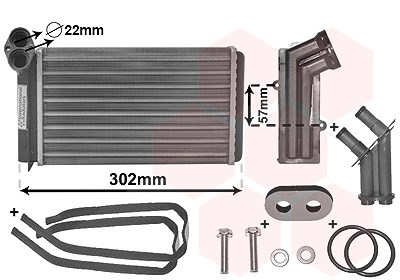 Van Wezel Wärmetauscher, Innenraumheizung [Hersteller-Nr. 58006201] für Ford, Seat, VW