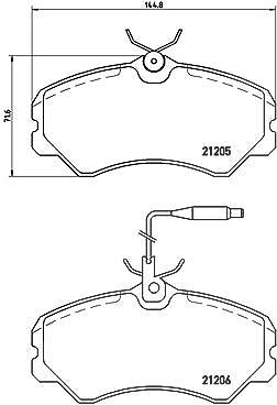 Brembo Bremsbelagsatz, Scheibenbremse [Hersteller-Nr. P23023] für Citroën, Peugeot, Fiat, Talbot