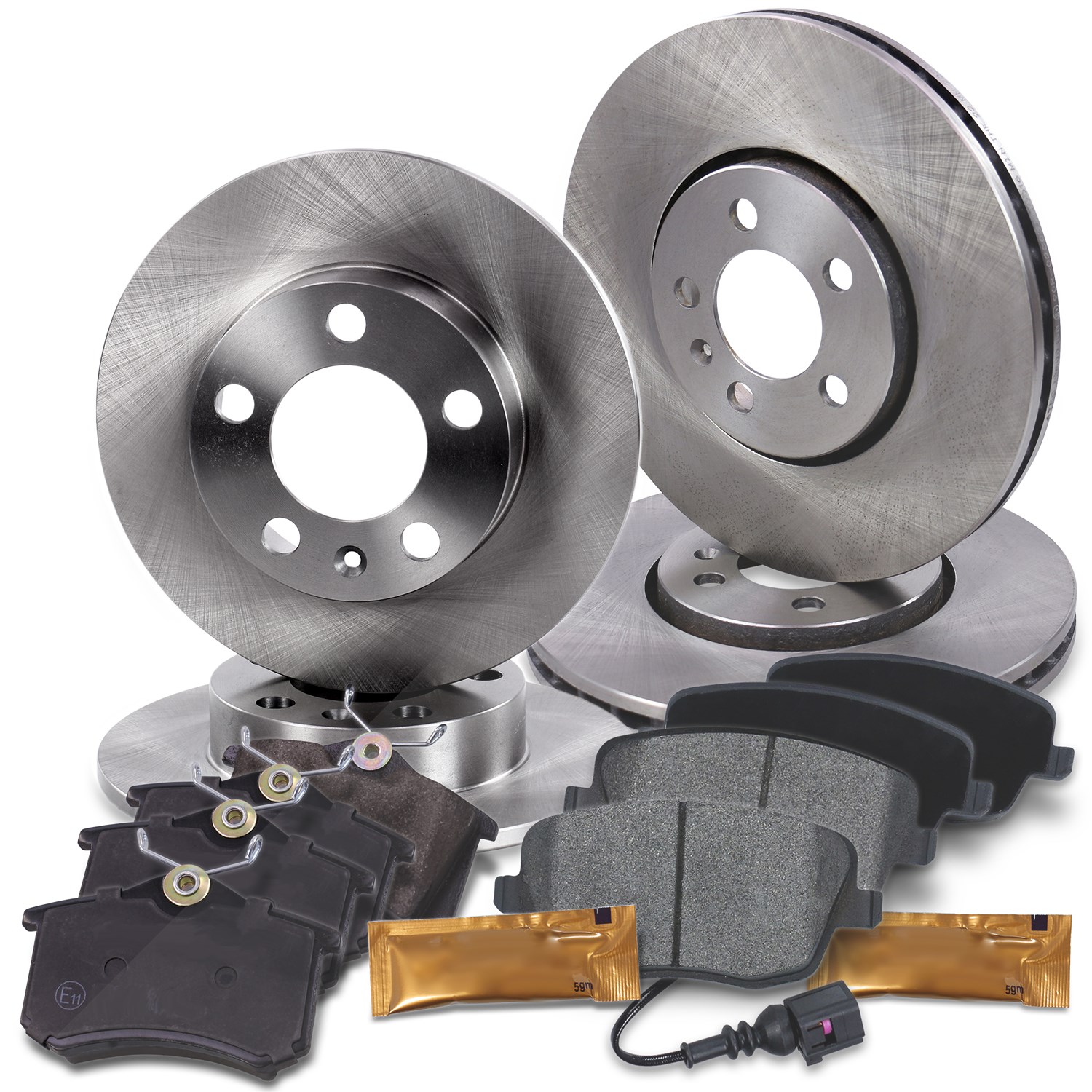 Bestprice Bremsscheiben + Bremsbeläge Vorne + Hinten [Hersteller-Nr. 10605200] für Skoda, VW, Seat