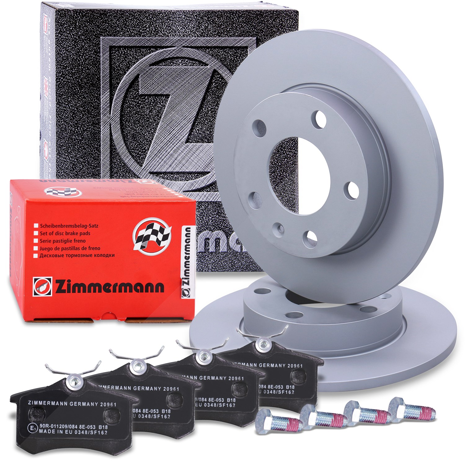 Zimmermann Bremsscheiben + Bremsbeläge Hinterachse [Hersteller-Nr. 10697719] für Audi