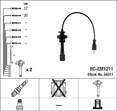 Ngk Zündleitungssatz [Hersteller-Nr. 44317] für Mitsubishi