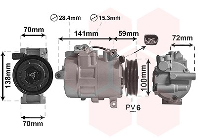 Van Wezel Kompressor, Klimaanlage [Hersteller-Nr. 5801K701] für VW