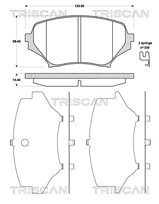 Triscan Bremsbelagsatz, Scheibenbremse [Hersteller-Nr. 811050025] für Mazda