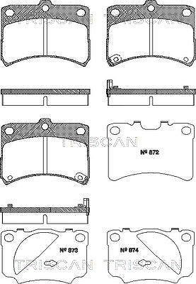Triscan Bremsbelagsatz, Scheibenbremse [Hersteller-Nr. 811041004] für Perodua, Daihatsu