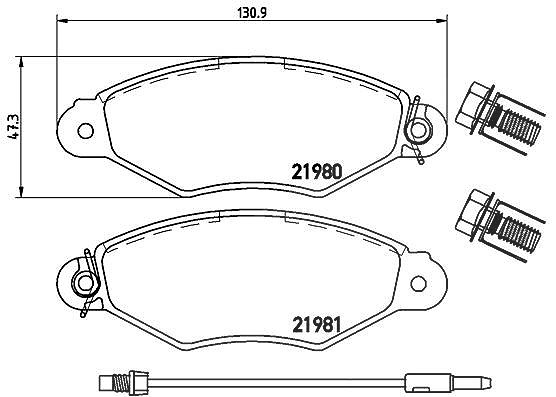 Brembo Bremsbelagsatz, Scheibenbremse [Hersteller-Nr. P68042] für Renault