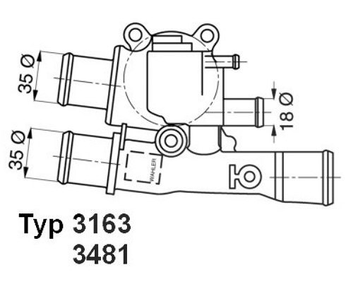 Wahler Thermostat, Kühlmittel [Hersteller-Nr. 3163.88D] für Fiat, Lancia