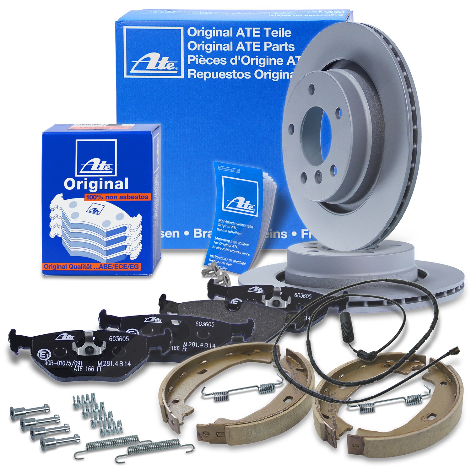 Ate Bremsscheiben +Beläge +WK +Handbremse Hinterachse [Hersteller-Nr. 40366826] für BMW