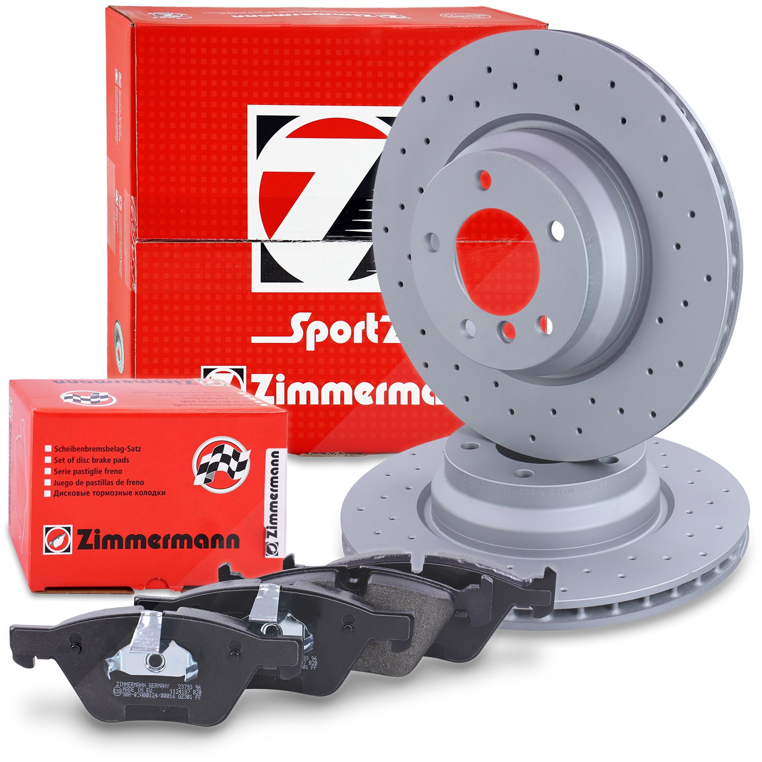 Zimmermann SPORT-Scheiben + Beläge Vorne Belüftet [Hersteller-Nr. 10697831] für BMW