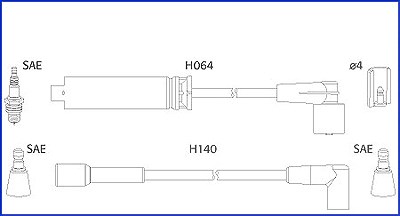 Hüco Zündleitungssatz [Hersteller-Nr. 134239] für Daewoo, Chevrolet