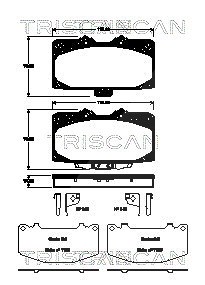 Triscan Bremsbelagsatz, Scheibenbremse [Hersteller-Nr. 811068181] für Subaru