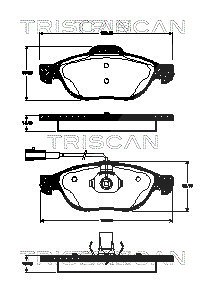 Triscan Bremsbelagsatz, Scheibenbremse [Hersteller-Nr. 811015039] für Alfa Romeo, Lancia
