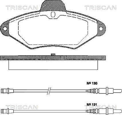 Triscan Bremsbelagsatz, Scheibenbremse [Hersteller-Nr. 811038156] für Citroën