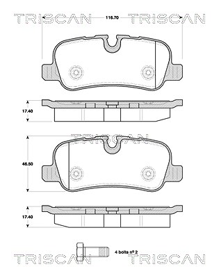 Triscan Bremsbelagsatz, Scheibenbremse [Hersteller-Nr. 811017026] für Land Rover