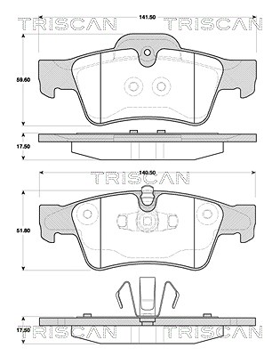 Triscan Bremsbelagsatz, Scheibenbremse [Hersteller-Nr. 811023054] für Mercedes-Benz