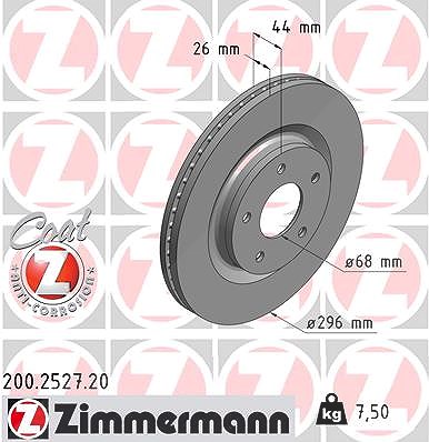 Zimmermann Bremsscheibe [Hersteller-Nr. 200.2527.20] für Nissan