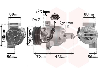 Van Wezel Kompressor, Klimaanlage [Hersteller-Nr. 4301K701] für Renault, Smart