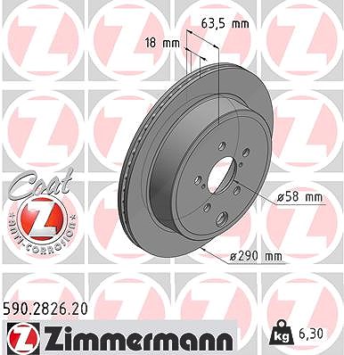 Zimmermann Bremsscheibe [Hersteller-Nr. 590.2826.20] für Toyota, Subaru
