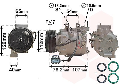 Van Wezel Kompressor, Klimaanlage [Hersteller-Nr. 2500K311] für Honda