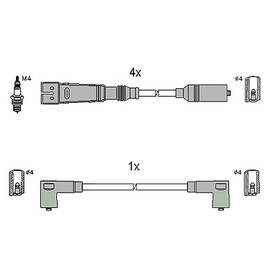 Hüco Zündleitungssatz [Hersteller-Nr. 134786] für VW, Seat