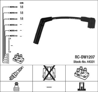 Ngk Zündleitungssatz [Hersteller-Nr. 44331] für Daewoo, Chevrolet