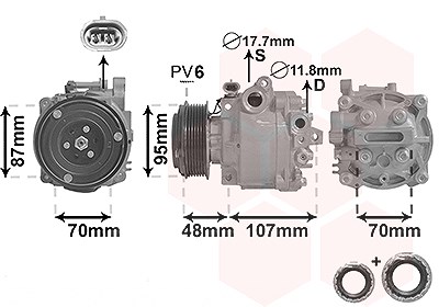 Van Wezel Kompressor, Klimaanlage [Hersteller-Nr. 3700K659] für Opel, Chevrolet