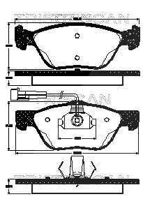 Triscan Bremsbelagsatz, Scheibenbremse [Hersteller-Nr. 811012007] für Fiat, Alfa Romeo, Lancia
