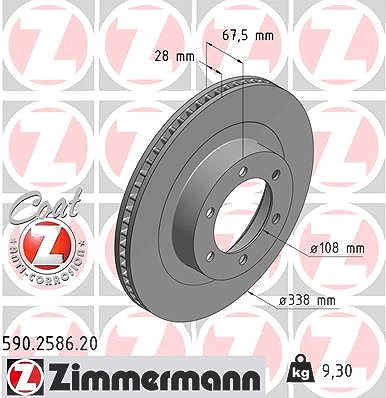 Zimmermann Bremsscheibe [Hersteller-Nr. 590.2586.20] für Lexus, Toyota