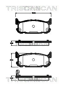 Triscan Bremsbelagsatz, Scheibenbremse [Hersteller-Nr. 811050024] für Mazda