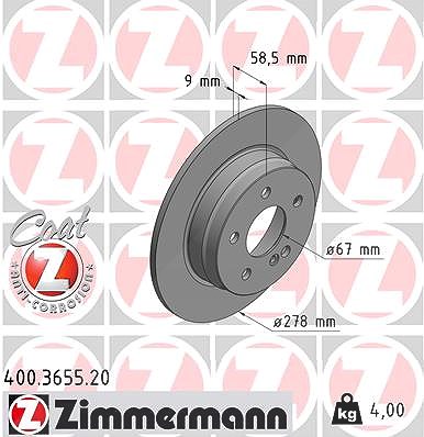 Zimmermann Bremsscheibe [Hersteller-Nr. 400.3655.20] für Mercedes-Benz
