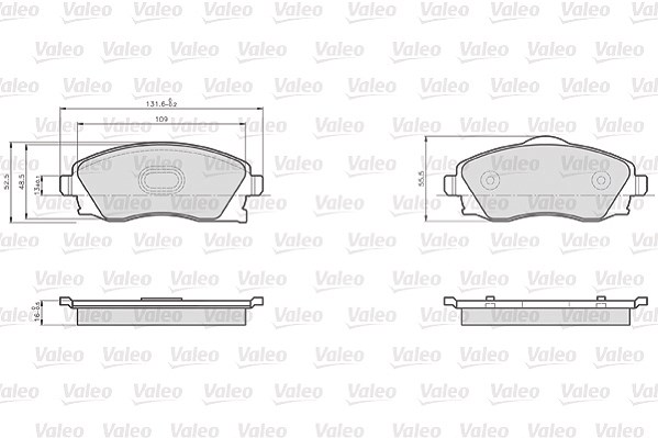 Valeo Bremsbelagsatz, Scheibenbremse [Hersteller-Nr. 872225] für Opel