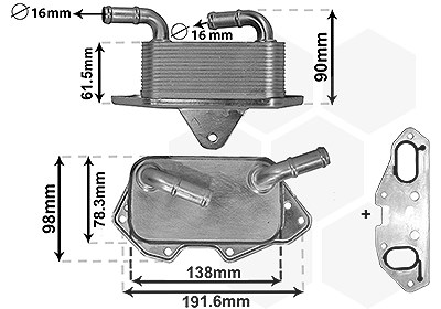 Van Wezel Ölkühler, Motoröl [Hersteller-Nr. 03013703] für Audi, VW