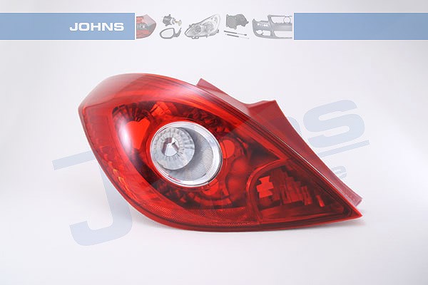 Johns Heckleuchte rot/weiß ohne Lampenträger [Hersteller-Nr. 555787-1] für Opel